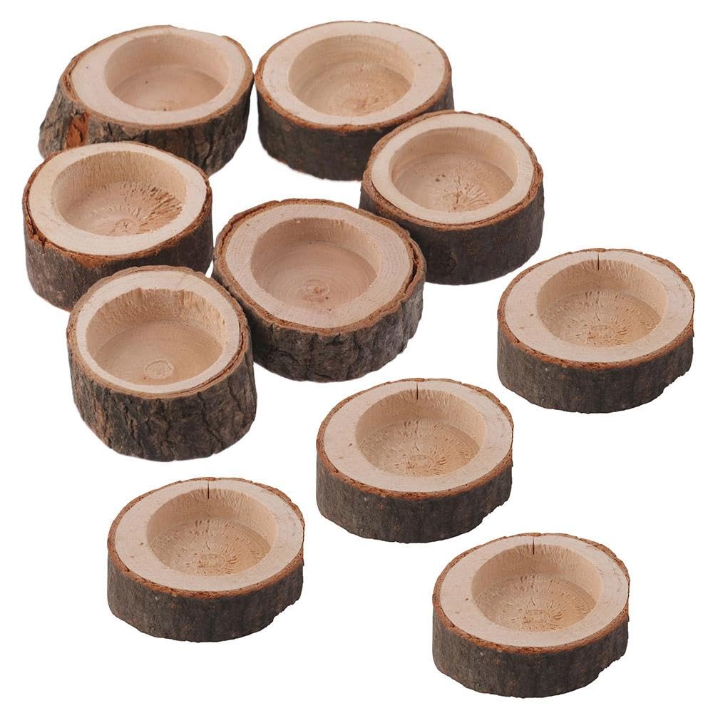 10 Pcs Wooden Tealight Candle Holder Wood Branch Holder Tealight for Party Wedding Xmas Holiday Decoration