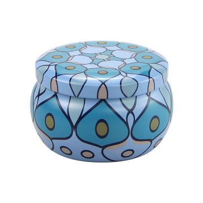 FWJUNHUYC Scented candle tin can drum metal packaging tinplate gift candy scented candle set tin box