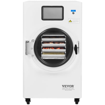 VEVOR Vacuum Freeze Dryer Machine, 8.8-13.2 LBS/Batch Food Freeze Drying Machine with 4-Layer Trays, Vacuum Pump, Adjustable Timer and Temperature Control, for Fruits Vegetables Meat, White