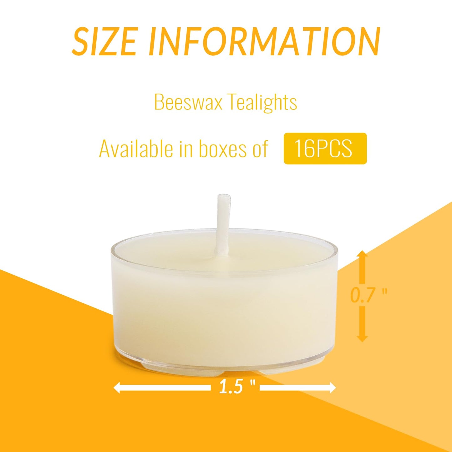 JONERAY 16 Packs Natural Beeswax Tealight Candles,4 Hour Extended Burn Time,Dripless & Smokeless Beeswax Candles (Ivory)