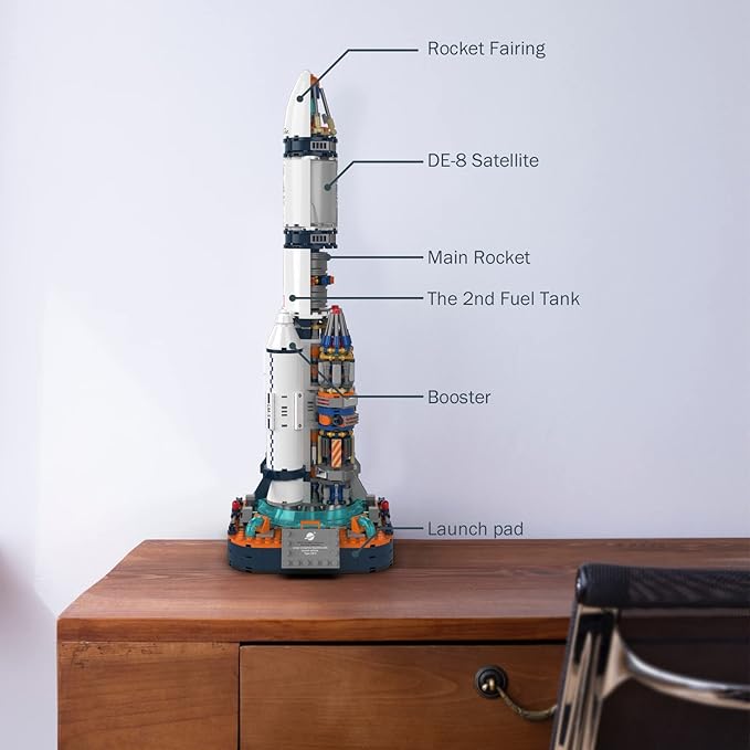JMBricklayer Space Rocket Building Sets for Adults 70110 Spaceship Exploration Space Toys Space Shuttle Rocket Ship Collectible Display Model Set Gifts for Adults