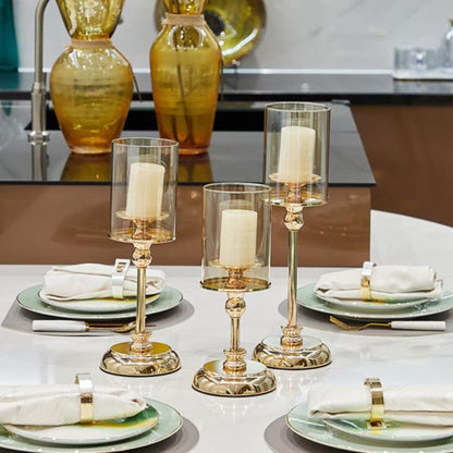 Candlestick Holders European Metal Crystal Candle Lantern Gold Candle Holders Wedding Centerpieces Center Table Candlesticks Parties Home Decor Candle Holders (Color : B)