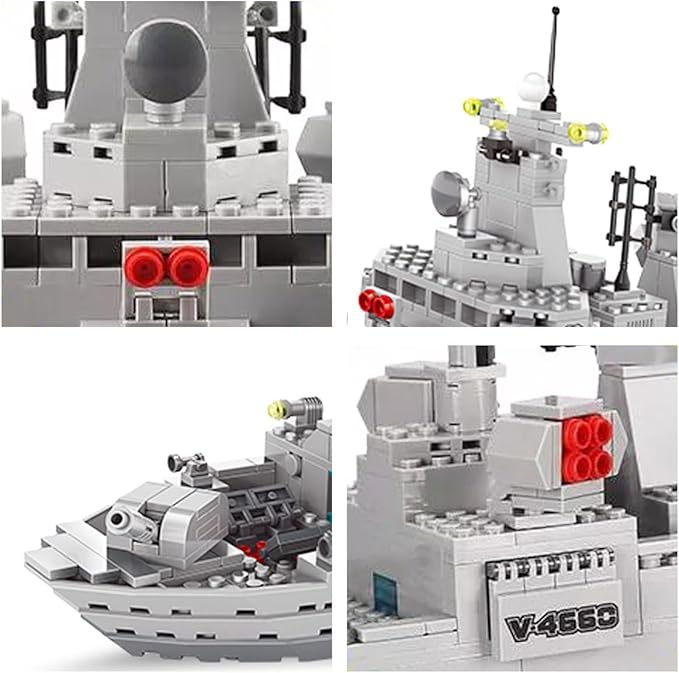Navy Destroyer Building Set Battleship Building Toy A Gift Compatible with Lego Sets for Boys 8-14 &amp Adults (528pcs)