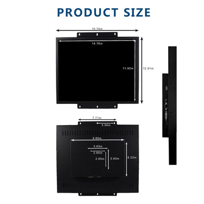 VSDISPLAY 19'' 1280x1024 IPS LCD Touchscreen Monitor 4:3 with VGA DVI Input for DIY Gaming/PC/Industrial Extra Display
