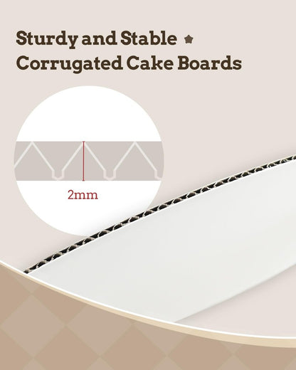 Bake Choice Cake Boards 10 inch Round, 7 Pack Food-Graded Cardboard Cake Rounds, Waterproof and Oil-Proof Cake Plates, Sturdy Corrugated Cake Base, Ideal for Baking, Cake DIY, Dessert and Crafting