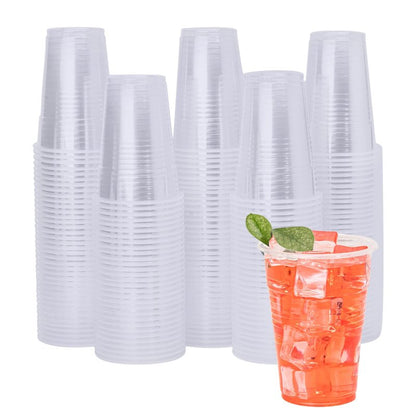 YEEHAW 9 oz Plastic Cups, 500 Pack - Clear Disposable Drinking Water Cups for Cold Beverages, Clear Plastic Cups for Drinking, Ideal for Party