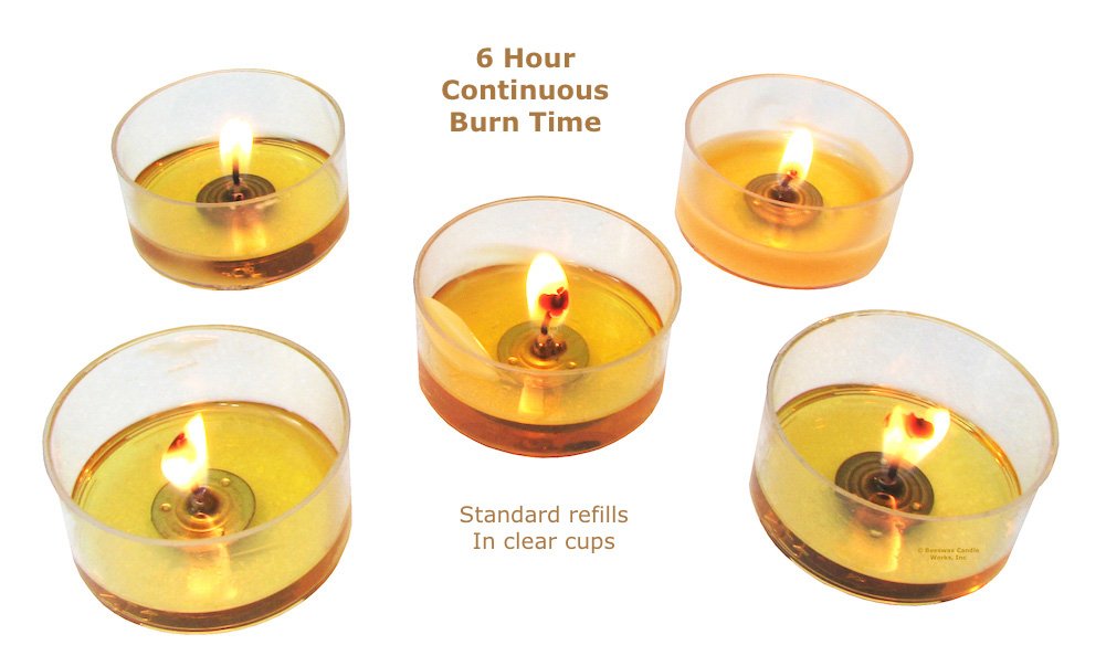 Beeswax Candle Works, 6-Hour Tea Light Refills (Pack of 36) NO Cups, 100% USA Beeswax