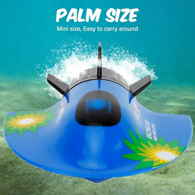 GoolRC Mini RC Submarine Boat Remote Control Waterproof Diving Toy (Blue)