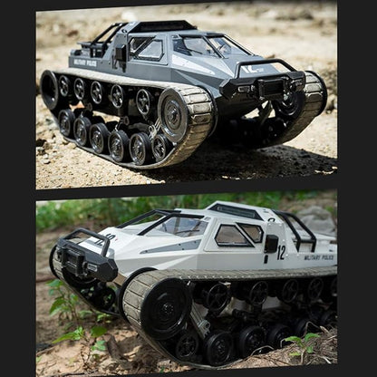 GoolRC RC Tank Car 1/12 Scale 2.4GHz Remote Control Tank 360?Rotating Off-Road RC Crawler Military Vehicle with Rechargeable Battery Gifts for Adults (Black)