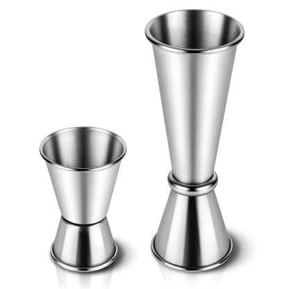 2-Pack Cocktail Jiggers Set, Japanese Premium 304 Stainless Steel Jigger for Bartending, Professional Double-Sided Bar Jigger Tools (0.5oz/1oz + 1oz/2oz)