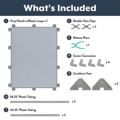 Children's Factory Big Screen PlayPanel, Kids Room Divider, Classroom Privacy Screen, Cantilever Feet Included, Fog Blue