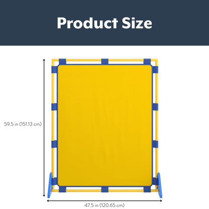 Children's Factory Big Screen PlayPanel, Kids Room Divider, Classroom Privacy Screen, Cantilever Feet Included, Yellow