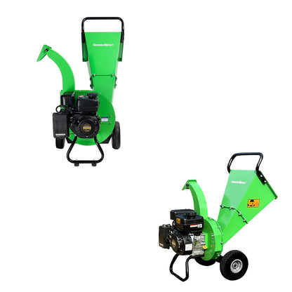 GARDENBEAUT Wood Chipper Shredder Mulcher Heavy Duty Gas Powered 3" Inch Max Wood Diameter Capacity