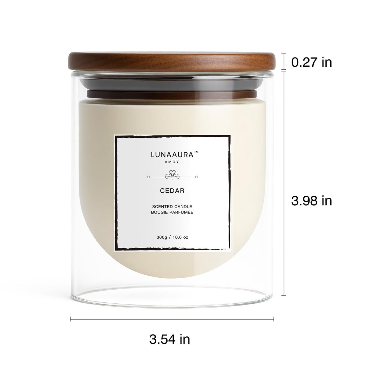 Cedar Candle 10.6 oz - Inspired by CEDRE 11 - Clean Burn & Non Toxic - 65 Hour Burn Time