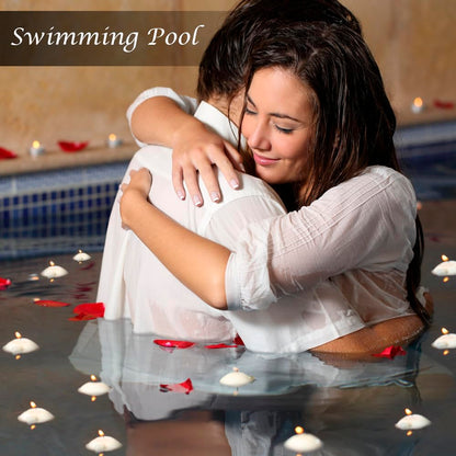 3 inch Floating Candles,24Pack Gold Dripless Wax Unscented Wax 13-15Hours Burning, Wedding Party Candles,for Centerpieces Suitable for Cylindrical Vases,Swimming Pool,Restaurant Decoration