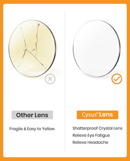 Cyxus Blue Light Glasses for Women Round Wire Frame Computer Glasses for Men UV Blocking Filter Clear Lens Metal Eyewear Ultralight Relieve Digital Screen Eye Strain, Headache