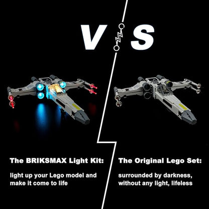 BRIKSMAX Led Lighting Kit for LEGO-75301 Luke Skywalker's X-Wing Fighter - Compatible with Lego Star Wars Building Blocks Model- Not Include Lego Set