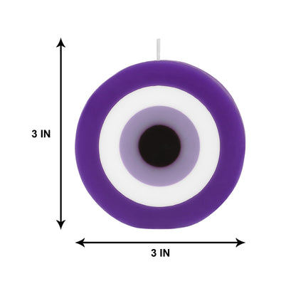 PROSPERRO LUMO by Parkash Candles Blue Evil Eye Candle Gift Nazar Home Decor Handmade Candles Desk Sculpture Decoration for House || Bedroom || Living Room || Set of 2 (Evil Eye - Round Purple)