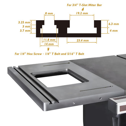 O'SKOOL 27” x 16” Cast Iron Router Table Extension Wing, RTS015