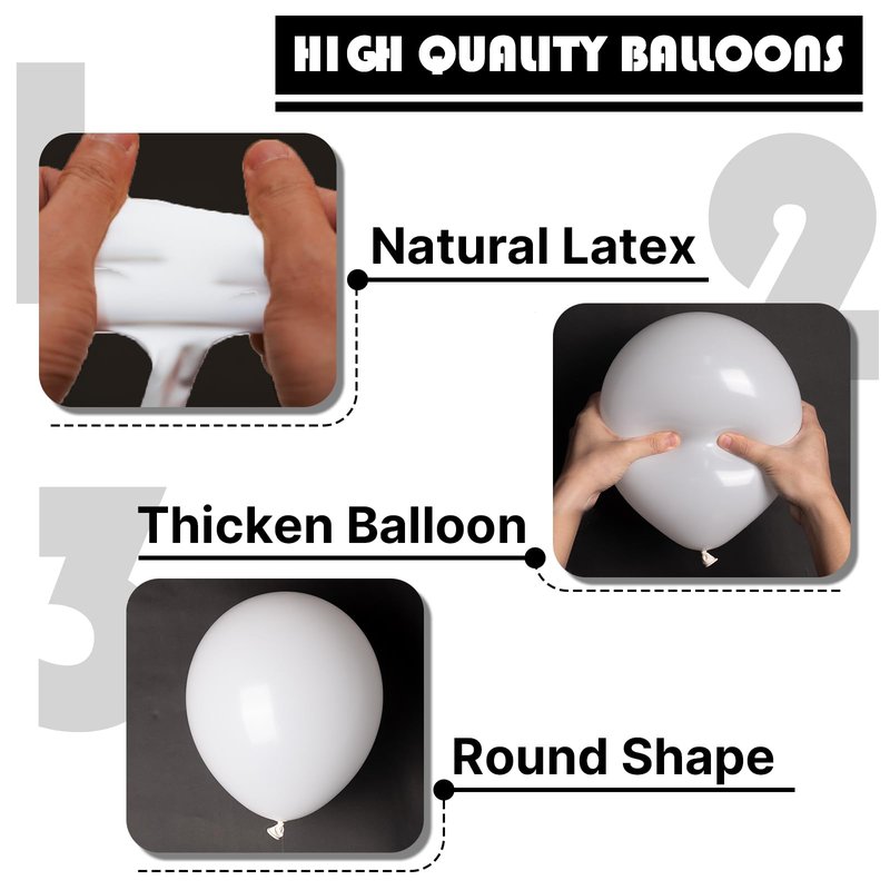 PartyWoo White Balloons 101pcs 12 Inch Matte White Latex Balloons for Wedding Bridal Graduation Engagement Baby Shower Gender Reveal Easter Anniversary Birthday Tea Party Decorations White-Y13