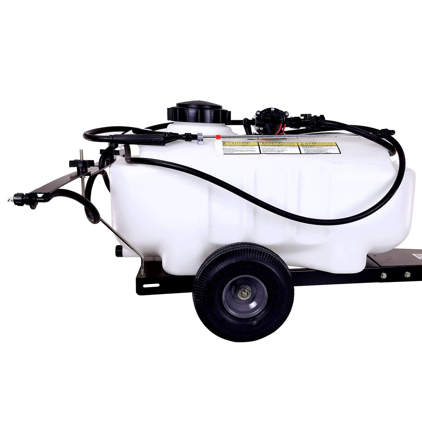 Brinly Self-Storing Tow Behind Lawn and Garden Sprayer with Collapsible Boom, 25-Gallon