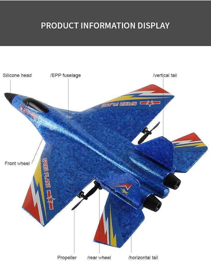 RC Fighter Jet SU-27 RC Fighter JetRemote Control Airplane for Adults &amp Beginners Durable Lightweight Foam RC Plane with Stable Flight for Outdoor Hobby Flying