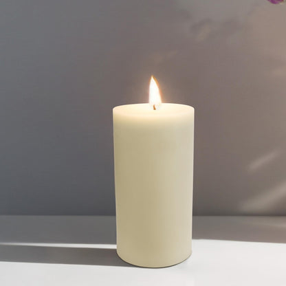 3x6 Inch Ivory Natural Bee Waxs Candle 2Pack,95-100 Hous Long Burning,Pure Pillar Candles,Unscented Smokeless and Dripless for Home Decor Party Wedding