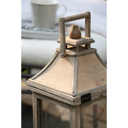 Wooden Candle Lantern Decorative - Ivory - Display Decorative Candles - Indoor Outdoor - Holiday Décor