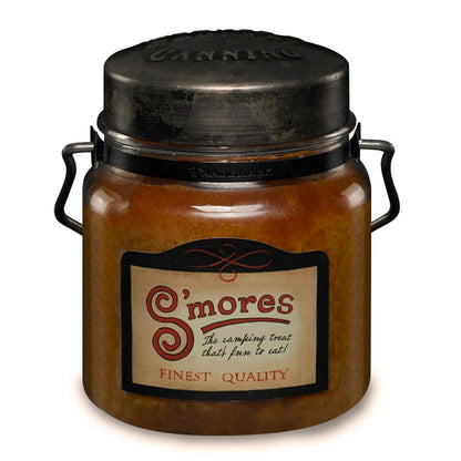 McCall’s Candles | S’Mores | 16 oz Scented Candle | USA-Poured | Vintage Rustic Jar with Carrying Handle | Toasted Marshmallow, Chocolate & Graham Cracker Fragrance