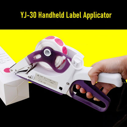 Tissting Label Applicator, Portable Barcode Applicator Gun Small Handheld Semi Automatic Labeler Supermarket Price Labeling Machine for Round Bottles, Boxes, Fruits Labeling (YH-30)