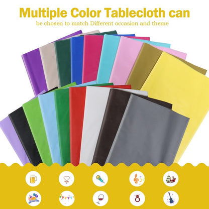 tujol Lime Green 6 Pack Plastic Table Cloth 54" x 108", Disposable Tablecloths Rectangle Table Cover, Plastic Tablecloths for Parties
