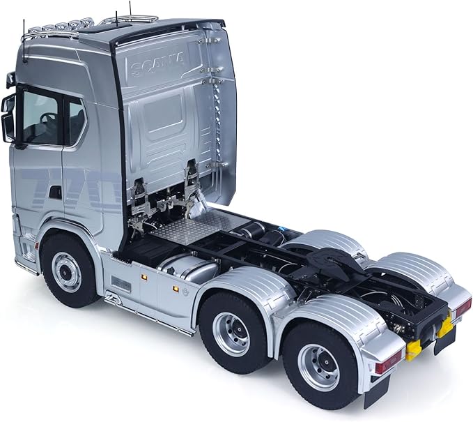 KABOLITE 1/14 6x6 770S 100 RC Tractor Truck Lorry Car 2Speed Gearbox Differential Lock RTR Model for Adult(Silver) Fit with Semi Trailer Flatbed 1502 TH16848 1/14 2Axle Trailer TH01024