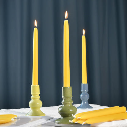 DEYBBY 9 inch Natural Beeswax Taper Candles Set of 12, Smokeless and Dripless Pure Organic Beeswax Candles, Long Lasting Burning for Dinner Room Decor Emergency Housewarming Gift, Nontoxic