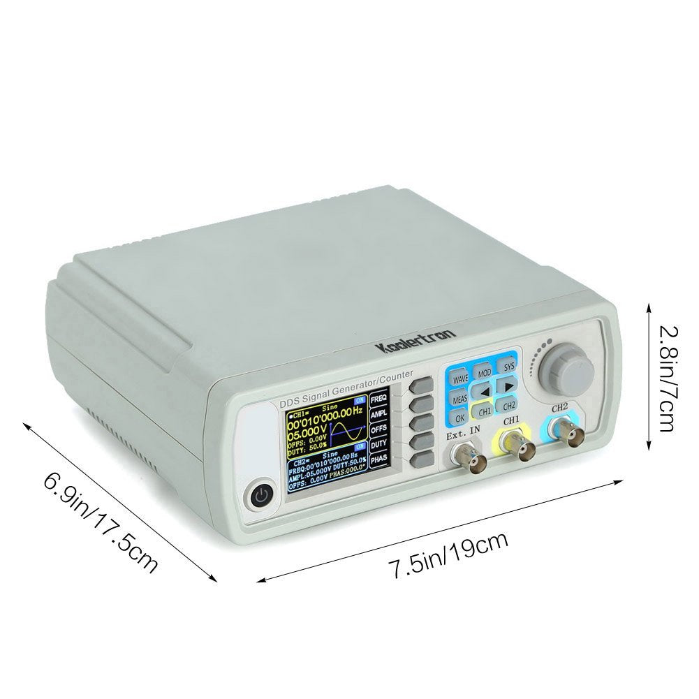 Koolertron Upgraded 30MHz DDS Signal Generator Counter,High Precision Dual-Channel Arbitrary Waveform Function Generator Frequency Meter 200MSa/s (30MHz)