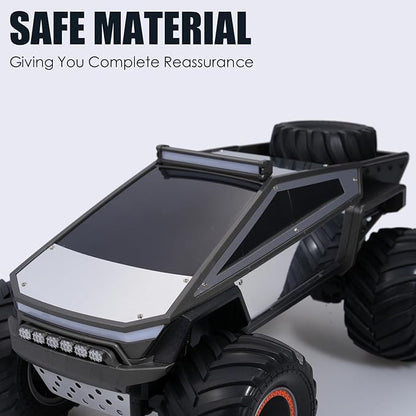 RC Cybertruck Remote Control Car 1:12 Scale RC Cars for Adults 2.4GHz All Terrain Off Road RC Pickup Truck with Lights Music and 2 Batteries Christmas Birthday Gift