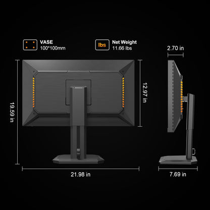 INNOCN 24.5" 2K QHD 2560 x 1440P 240Hz Monitor, Gaming Console Ready, Mini-LED Precisely Local Dimming, Monitor for Mac, HDMI 2.1, DP 1.4, Height Pivot Adjustable Stand, Black - 25M2S