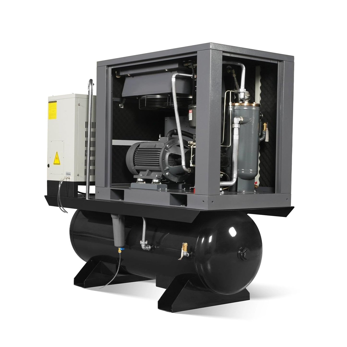 MechMaxx 20HP Combined Rotary Screw Air Compressor with Dryer & 105-Gal ASME Tank | 78 CFM, 116 PSI, 230V 3-Phase – Industrial Grade,Model ML2023