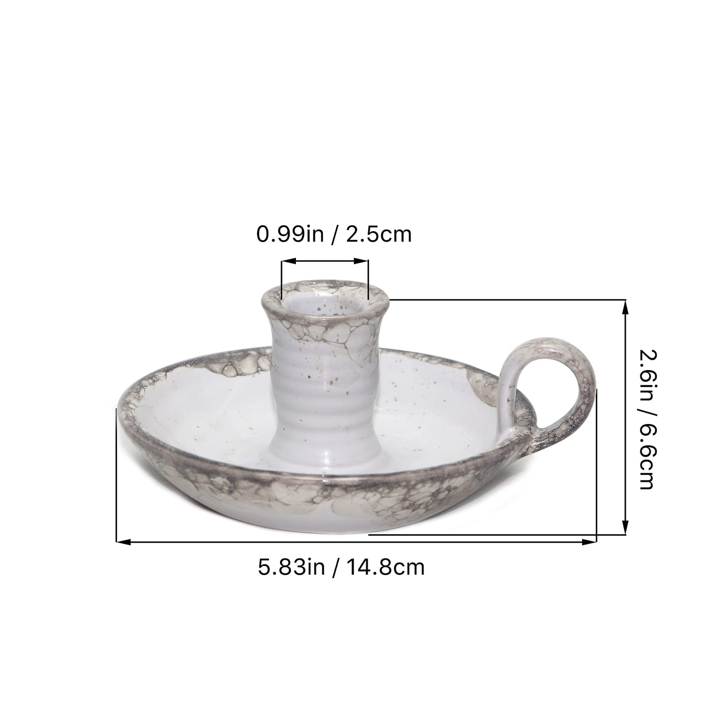 Kendiis Candle Holder Ceramic Candlestick Holder, Candlelight Stand for Spell Candles, Taper Candles, and Incense, Halloween Christmas Dining Room Home Decoration Display