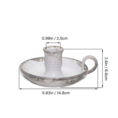 Kendiis Candle Holder Ceramic Candlestick Holder, Candlelight Stand for Spell Candles, Taper Candles, and Incense, Halloween Christmas Dining Room Home Decoration Display