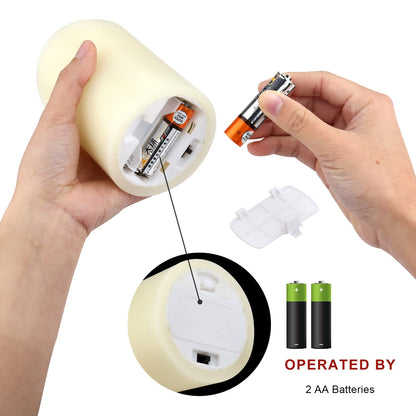 RY King Large Flameless Candle Set of 9 (D 3" x H 3", 3", 4", 4", 5", 5", 6", 7", 8") Battery Operated LED Pillar Real Wax Candles with Remote Control Timer