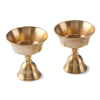 Brass Candlestick for Buddhist Temples Butter Lamp Holder Golden Tealight Candle Stand for Altars Decors Candleholder Brass Candle Base