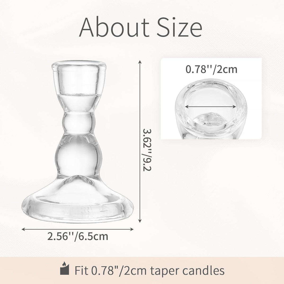 Inweder Glass Taper Candle Holders: Crystal Clear Candlestick Holders Modern Small Candle Stick Holder for Wedding Table Centerpiece Party Dinning Home Christmas Set of 4