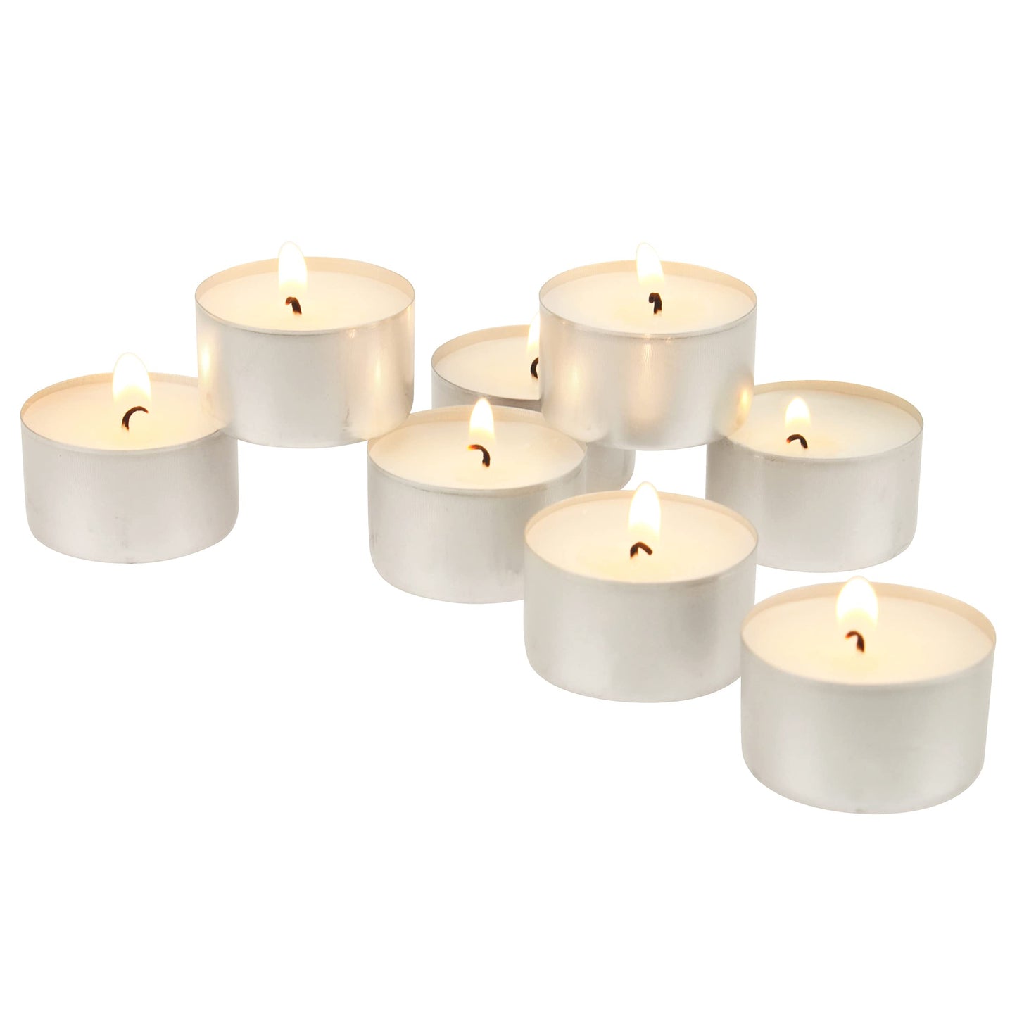 Stonebriar 100 Pack Unscented 8 Hour Extended Burn Time Tea Light Candles, White, 100 Count & SB-SP-3548A Tall 3 x 6 Inch Unscented Ivory Pillar Candle Set, Set of 6, 3x6