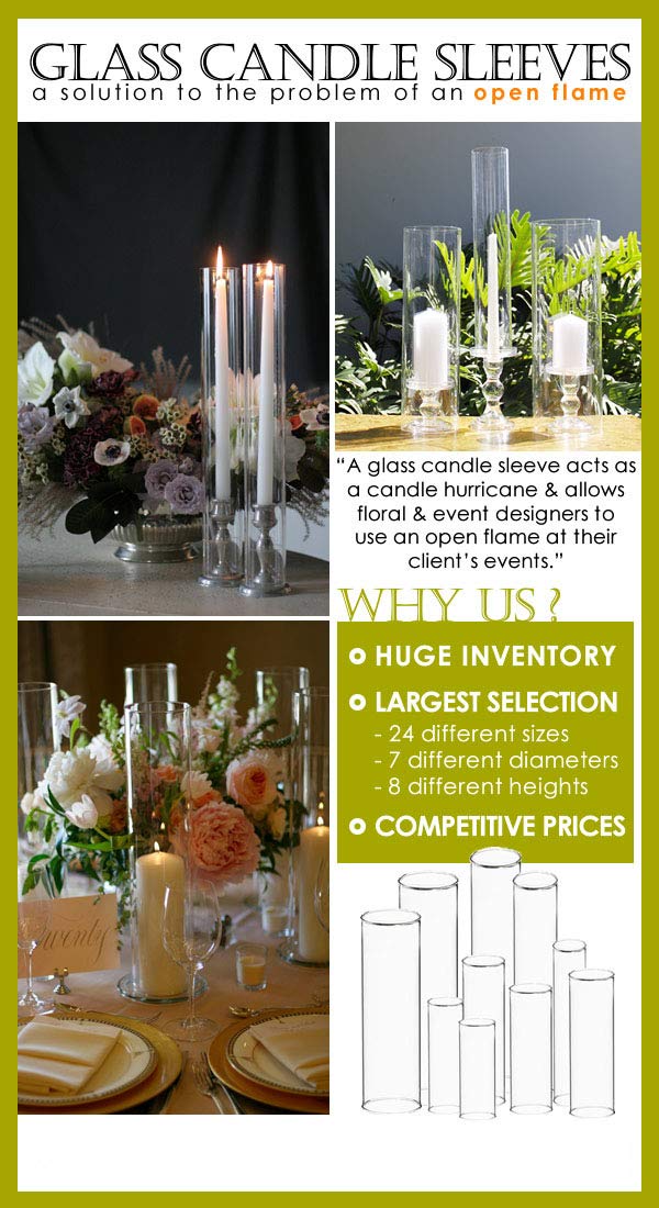 CYS EXCEL 6 PCS (H:6" D:4") Open Ended Clear Glass Hurricane Candleholder Tube Lamp Shade Open Flame Candlestick Holder Chimney Tube Cover Bottomless Cylinder