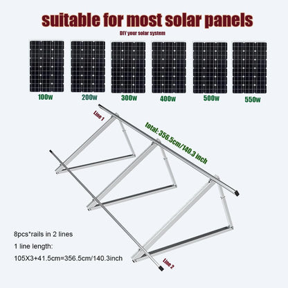 CMYYANGLIN Solar Panel Mounting Brackets Kit System Adjustable 30º~45º Aluminum Alloy Tilt Ground Mounted Bracket Rust Free Sturdy for 1-4pcs Solar Panels