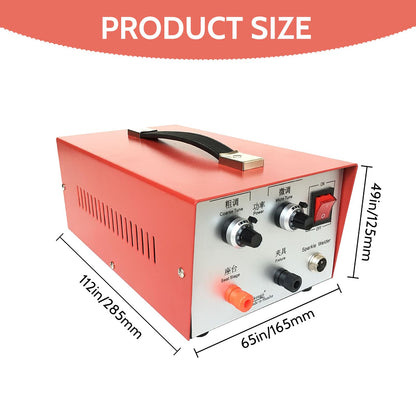 30A Jewelry Spot Welder Machine, Handheld Jewelry Spot Welder for Gold, Silver, Platinum, K Gold, Professional Pulse Arc Spot Welder, Spot Welding Equipment for Jewelry DIY Repair (Red)