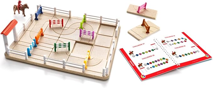 SmartGames Horse Academy – Logic Puzzle Game with 80 Challenges and Colorful Obstacles for Ages 7+