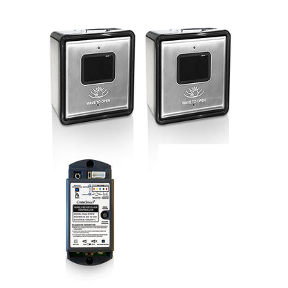 Olideauto Wireless Wave to Open Switch Touchless 2PCS Olide-512 Compatible for Automatic Door Opener and Receiver,with WIFI Function,Workable with Alexa&Google Assistant,Phone APP