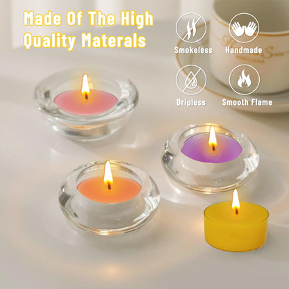 Scented Tea Candles 12 Pack Dark Color Tea Light Candles 4 Hour Clean Burning for Romantic Dinners Meditation Rooms Spa Nights Relaxation