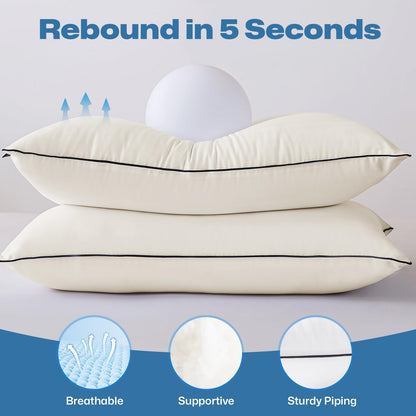 GOHOME Pillows King Size Set of 4 - Bed Pillows for Sleeping 4 Pack, Cooling Supportive Hotel Pillows with Premium Soft Down Alternative Fill for Side Stomach and Back Sleepers